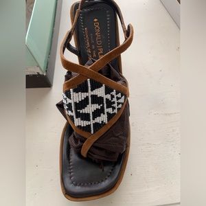 Donald pliner beaded high platform thongs